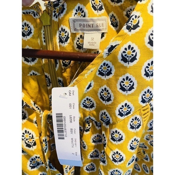 J.crew Point Sur Paisley Romper Mustard Floral Bohemian 100% Cotton Size 2 - Picture 6 of 7